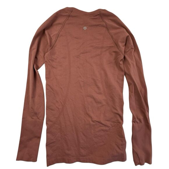 Lululemon Swiftly Tech Long-Sleeve Shirt 2.0 Women Size 4 Pink Brown Mauve - Picture 4 of 10